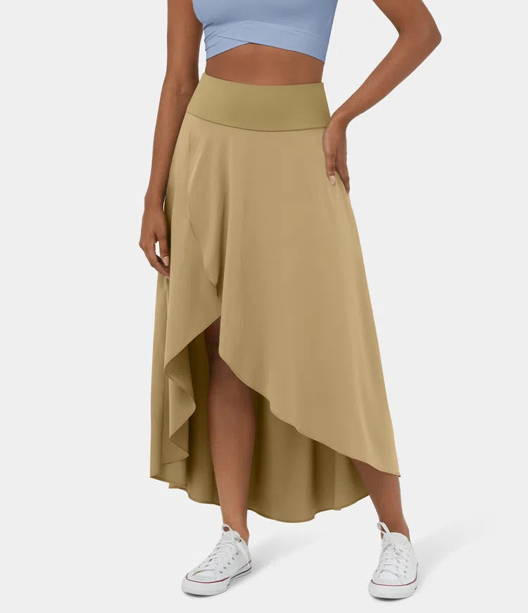Elegante falda con pantalones cortos con bolsillos 2 en 1 incorporados - Afrodita